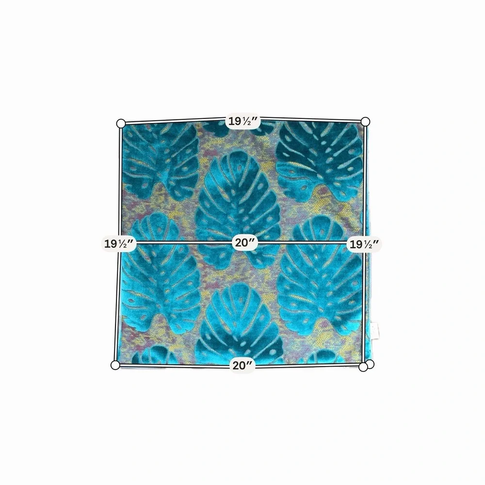 Alerfa Monstera‎ Leaf Pillow Embroidery Cut Velvet Cushion Case Lux Set Of 3